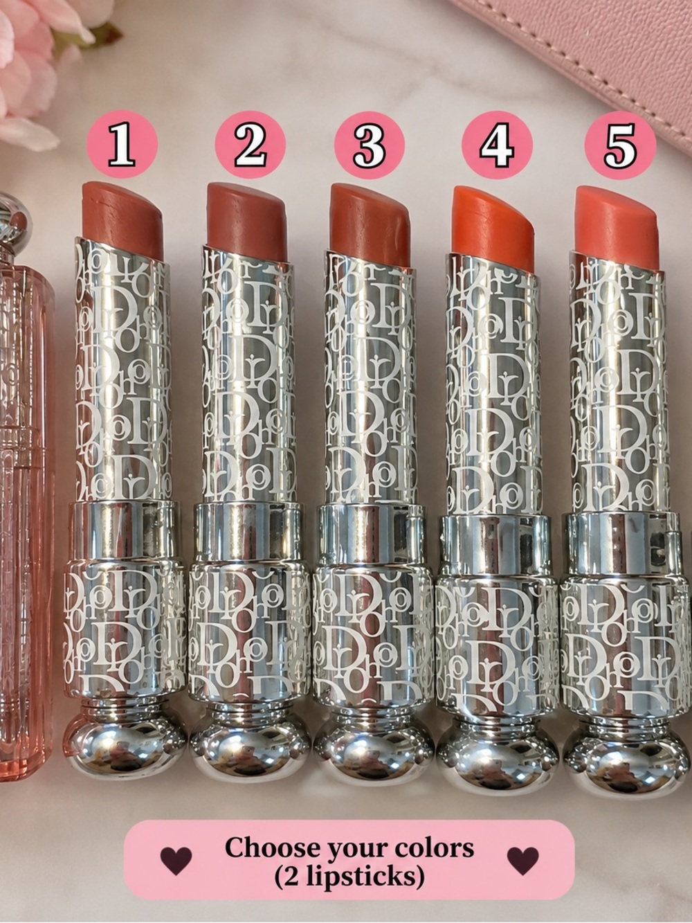 Dior Addict Lipstick Duo - Select 2 Shades (1-5) - Pink/Coral Options